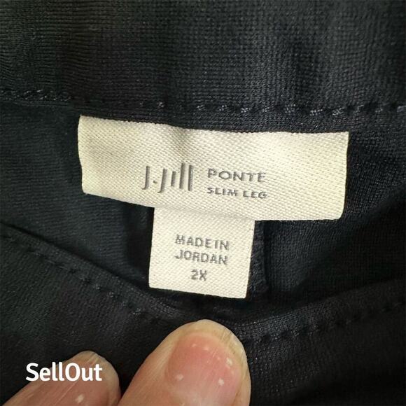 J.Jill Pants Women's Plus Sz 2X Slim Leg Pant Blue Stretch Business Casual Comfy - Picture 3 of 12